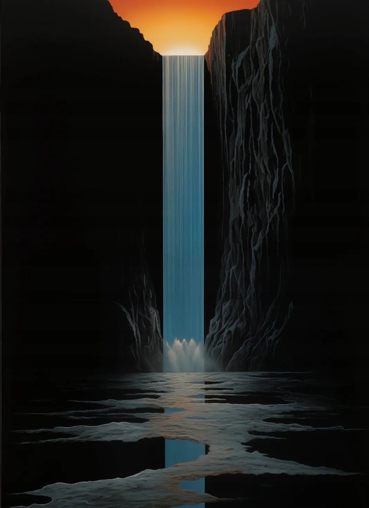 Poszter 40x55cm Fény vízesés