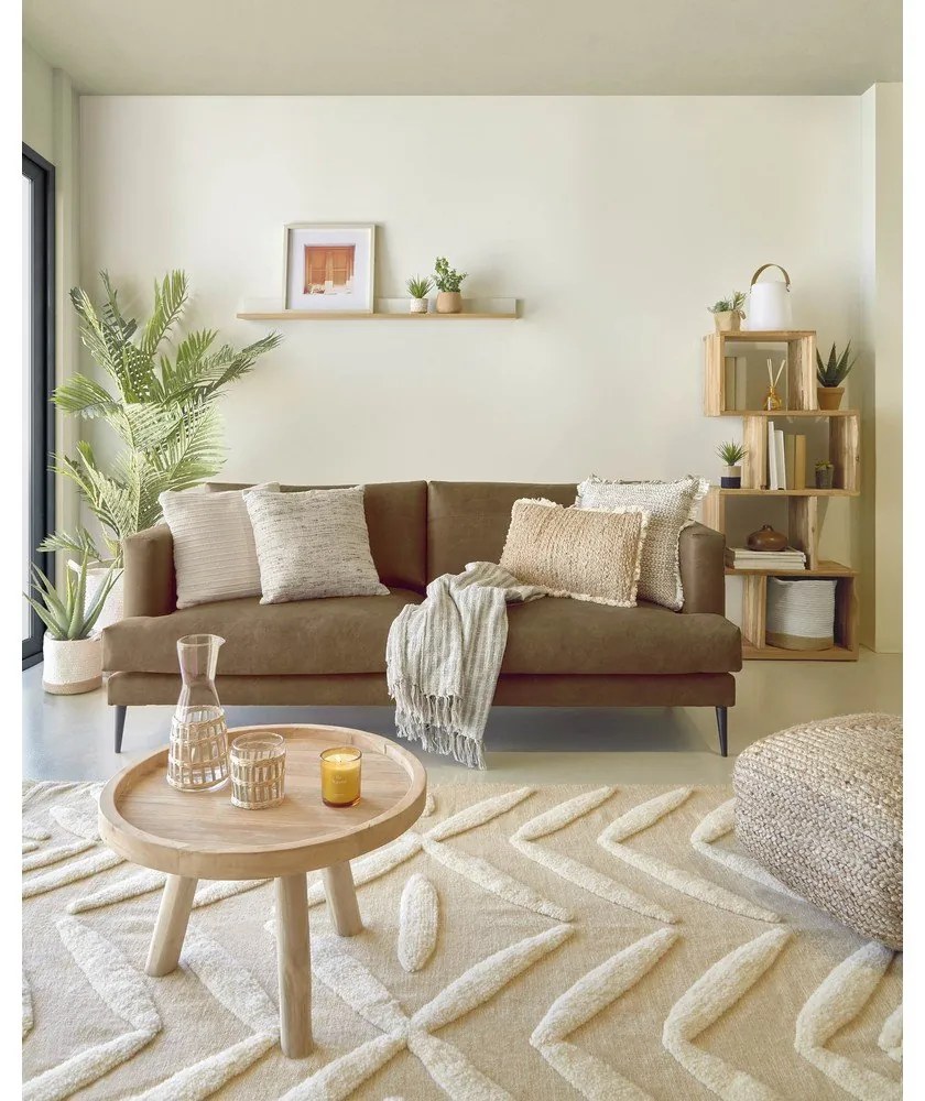 Natúr színű teakfa kerek dohányzóasztal ø 55 cm Glenda – Kave Home