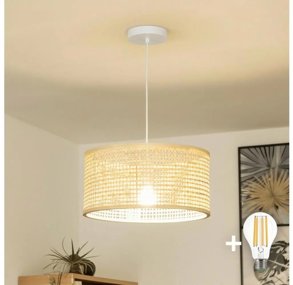 Brilagi - CERIA BOHO LED függeszték kábellel, 1xE27/40W/230V, Ø 25 cm, bambusz