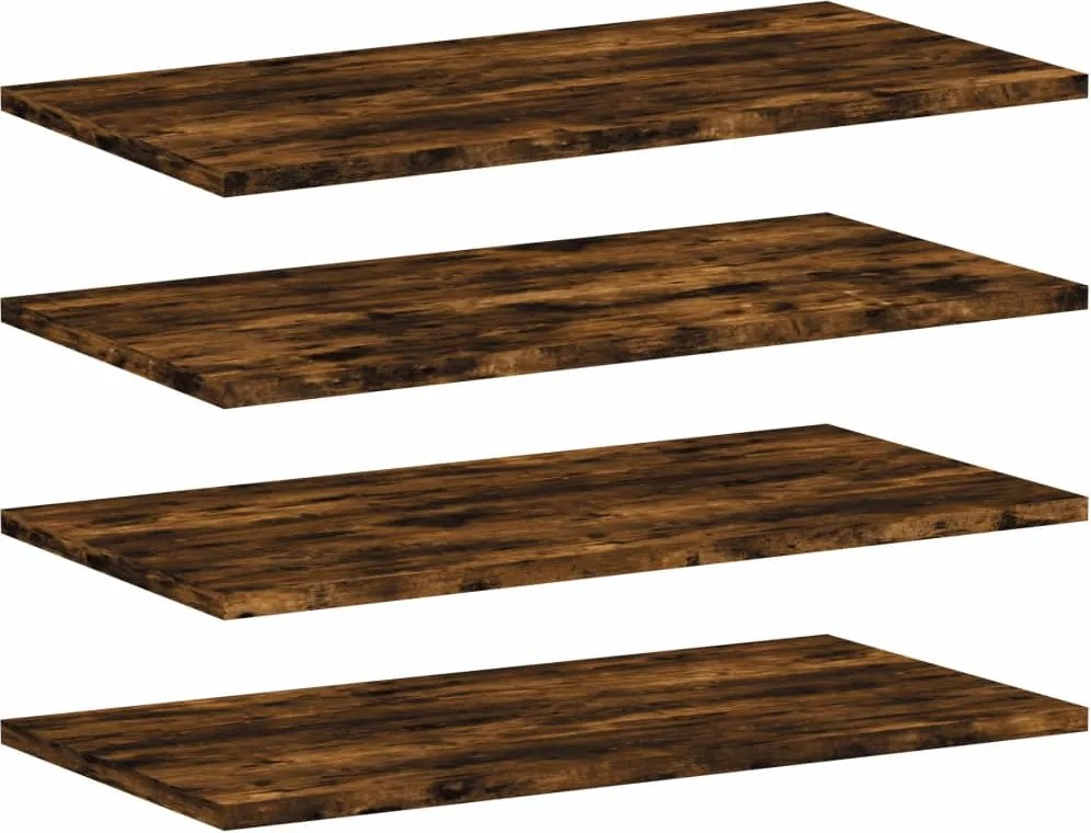 vidaXL 4 db füstös tölgy színű szerelt fa fali polc 60 x 30 x 1,5 cm