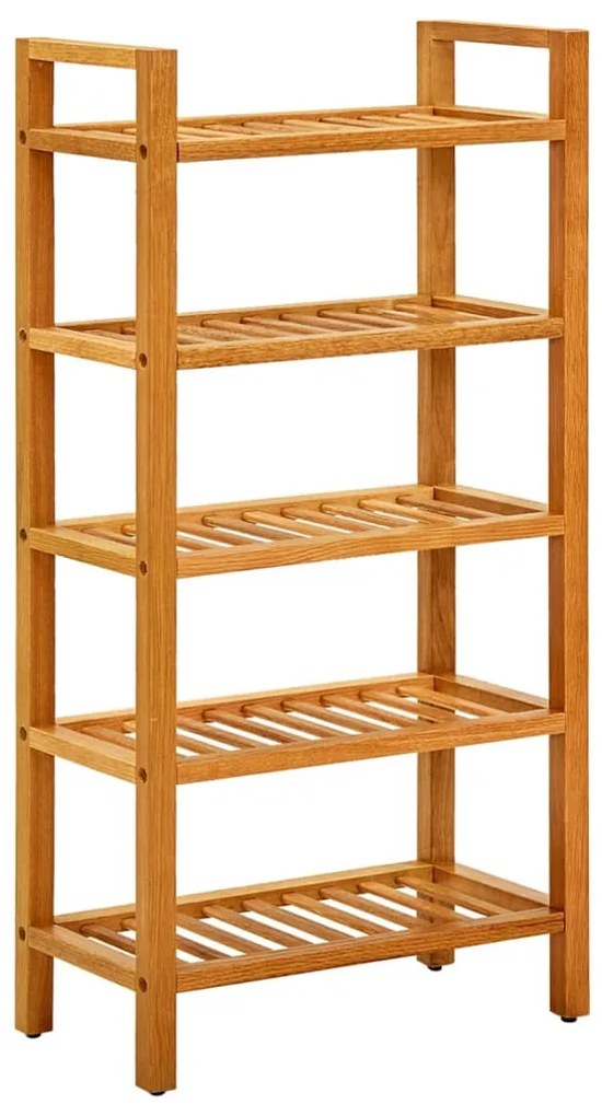 tömör tölgyfa cipőtartó 5 polccal 50 x 27 x 100 cm