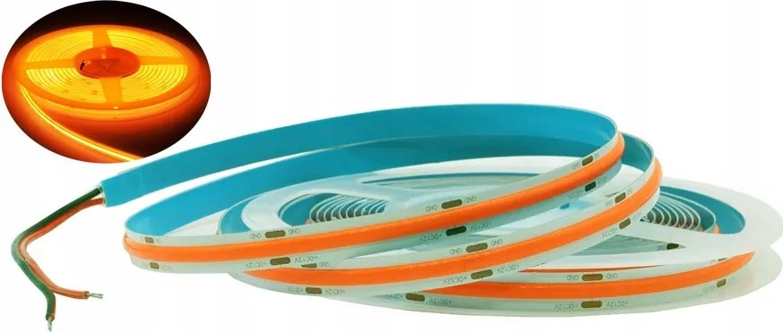 Led szalag Cob 12V 8mm 11W/m 480 d. vonal neon szín Narancssárga 1mb
