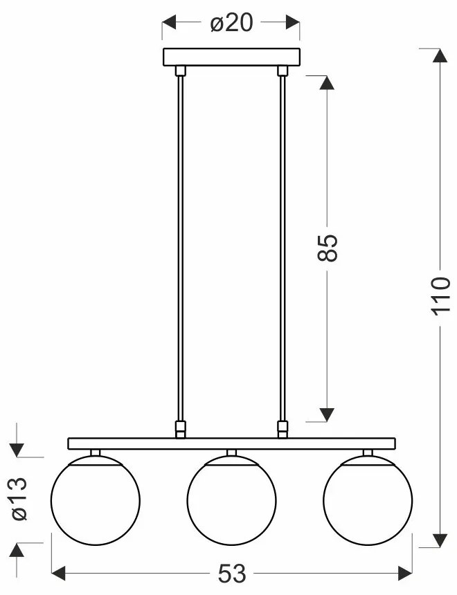 Fehér-natúr színű függőlámpa üveg búrával Carrine – Candellux Lighting