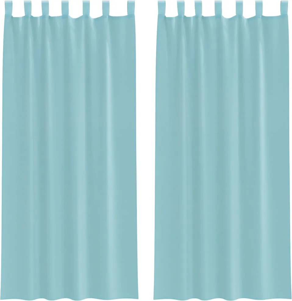 vidaXL 2 db türkizkék fátyolfüggönyök hurokkal 140x225 cm