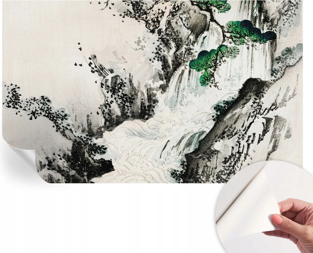 Öntapadós tapéta Fali furnér 3D hatás Természet vízesés 416x254 cm