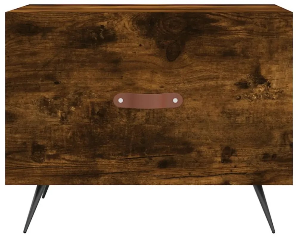 füstös tölgy színű szerelt fa dohányzóasztal 50 x 50 x 40 cm