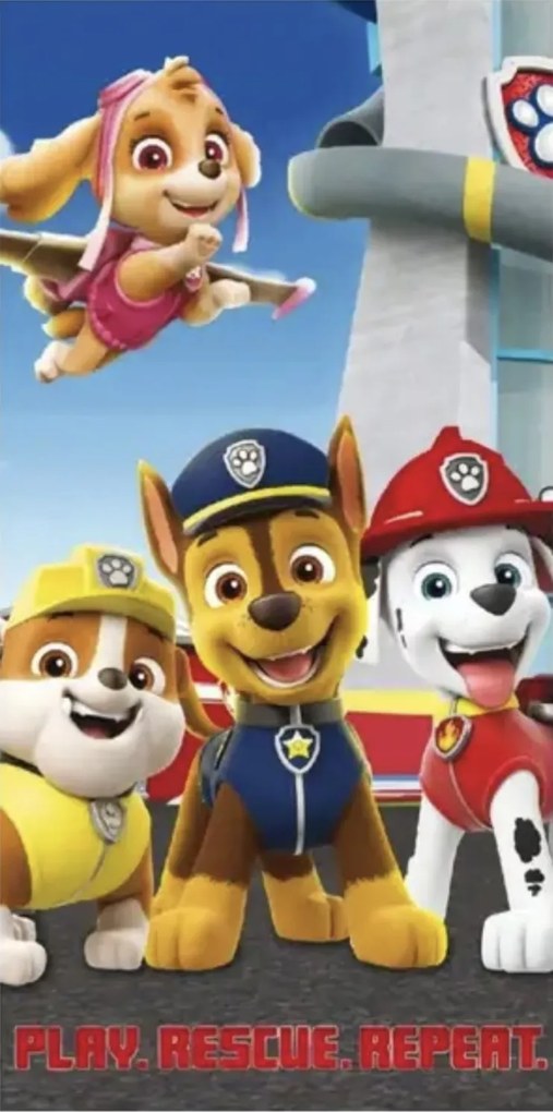 Gyermek törölköző PAW PATROL kék 70X140cm Setino