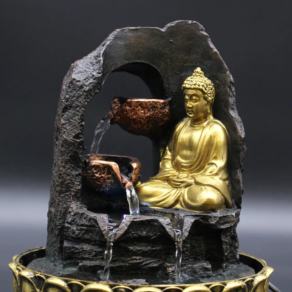 Szoba Szökőkút - Arany Meditáló Buddha