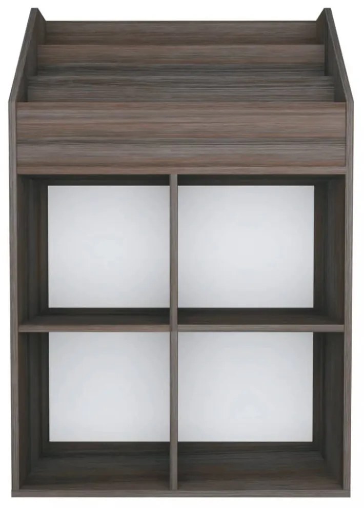 szürke-sonoma színű szerelt fa gyerek újságtartó 71x30x114 cm