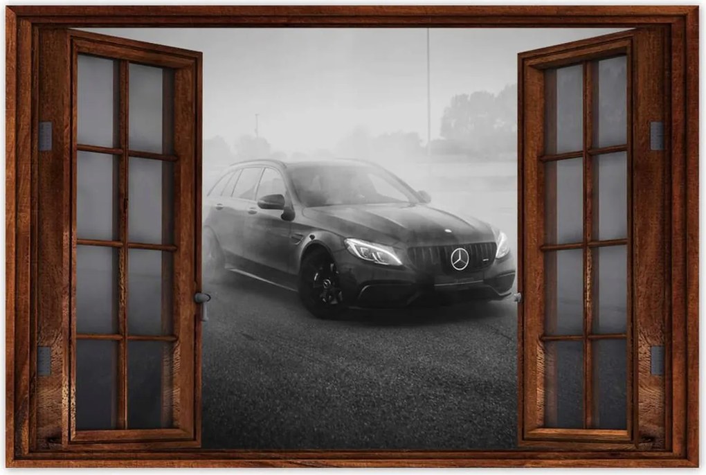 Poszterek 90x60 Mercedes gumiködben