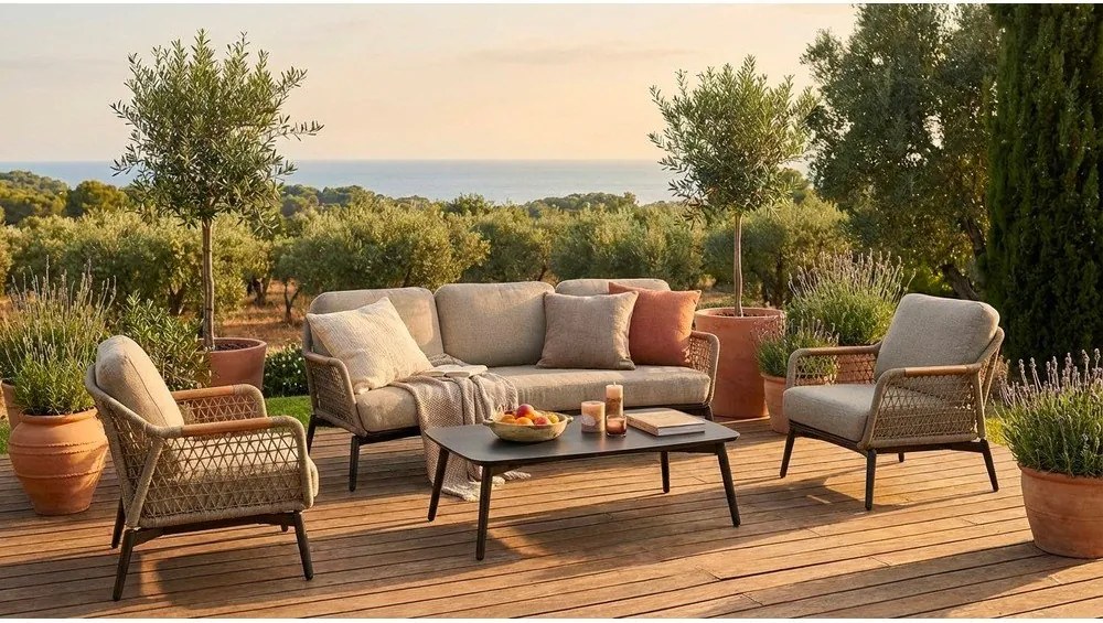 Világosbarna akácfa kerti kanapé Eulero – Bizzotto