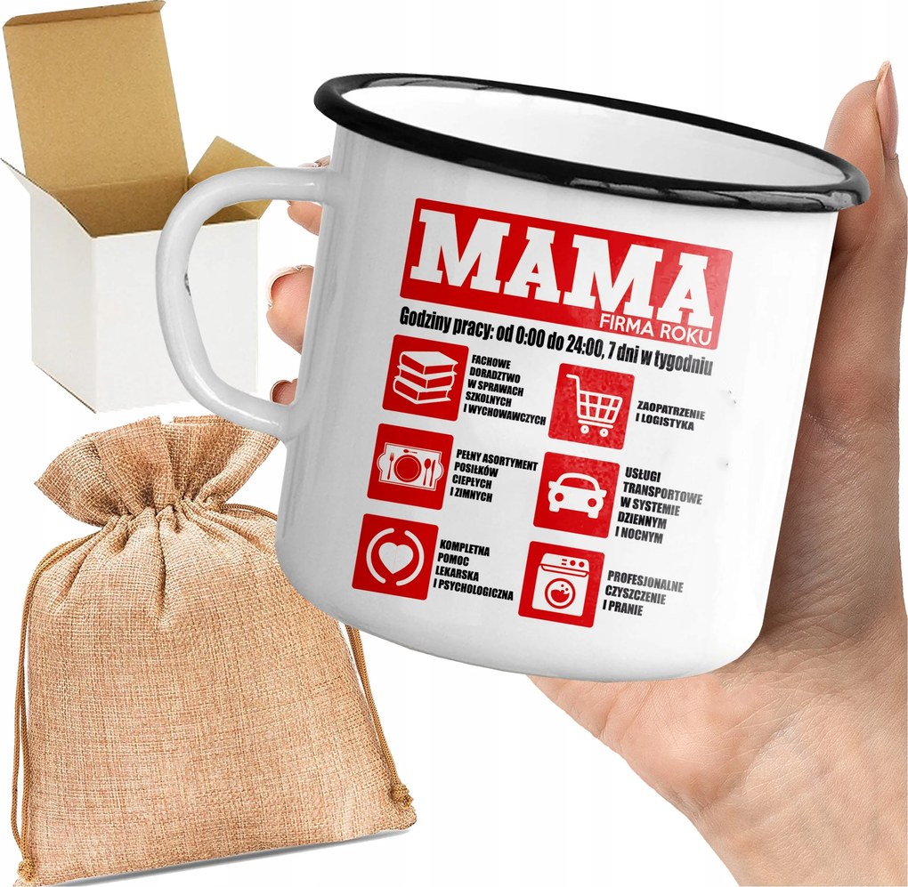 Bögre_emalinozott Anya Munkaóra Nyomtatás Ajándék Anyák Napjára Egyedi