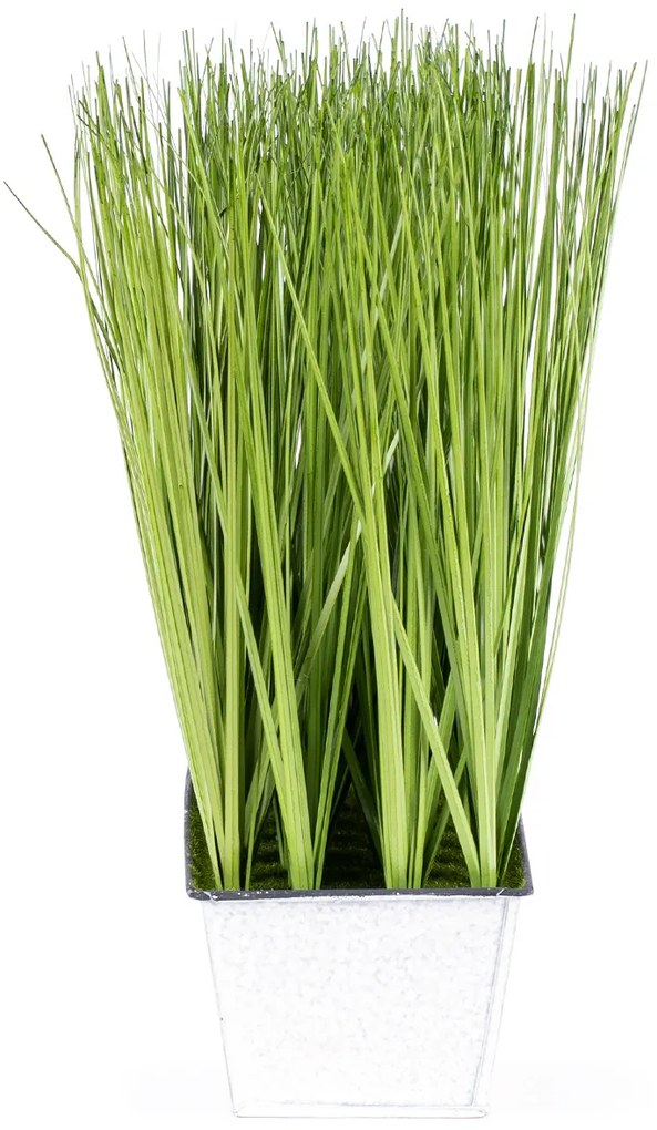 Virágláda műfűvel, 38 x 30 x 10 cm