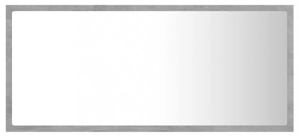 betonszürke akril LED-es fürdőszobatükör 90x8,5x37 cm
