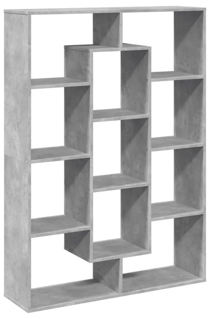 betonszürke szerelt fa könyvszekrény 102 x 29 x 143 cm