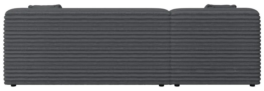 Sötétszürke kordbársony sarokkanapé (bal oldali-heverő résszel) Martin – Ropez