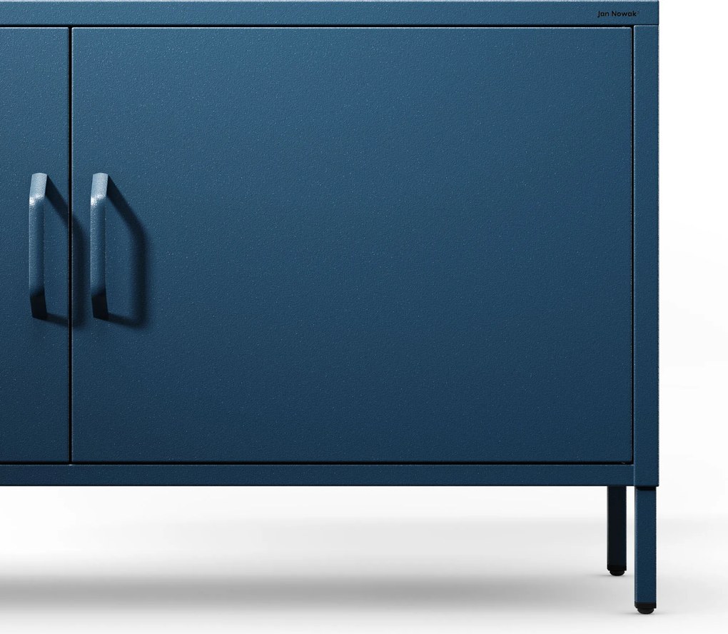 Fém TV-szekrény lábakkal, sötétkék, 1150x595x400 mm: ROSA Modern