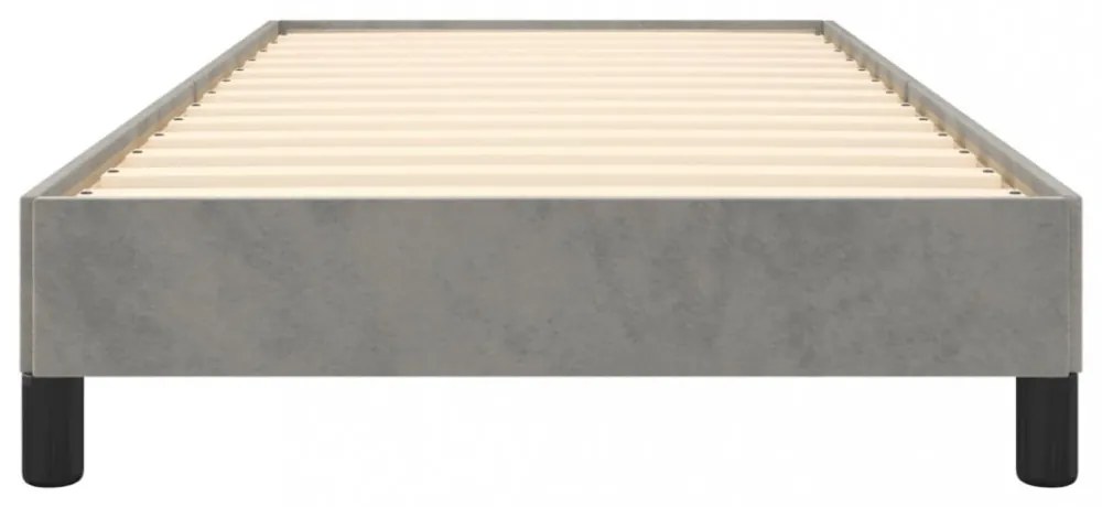 világosszürke bársony ágykeret matrac nélkül 80x200 cm