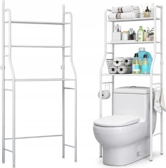 Fürdőszoba Rendszerező Szekrény Polc 3 Szint Polc Állvány Wc Mosógép