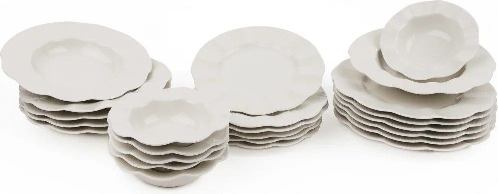 24 részes porcelán étkészlet krém