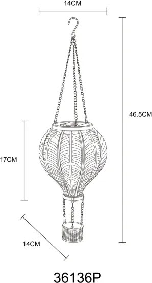 Globo 36136P - LED Függesztett napelemes dekoráció 20xLED/0,5W/3V IP44 Repülő léggömb