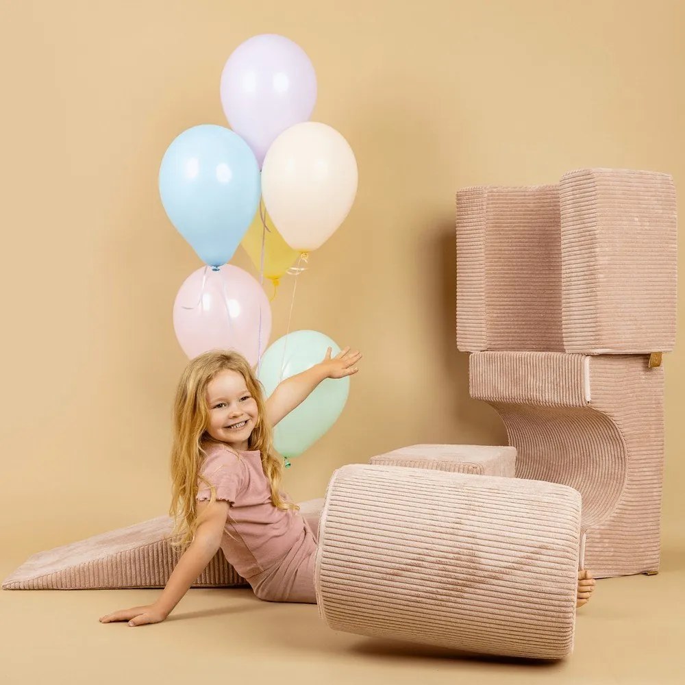Khaki kordbársony habszivacs játszótér 4 db-os magasság 30 cm 45x170 cm Montessori – Meowbaby