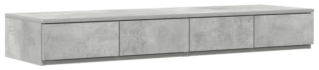 Ágy Fiókok Beton Szürke 120x36.5x16.5 cm Műanyag Fa