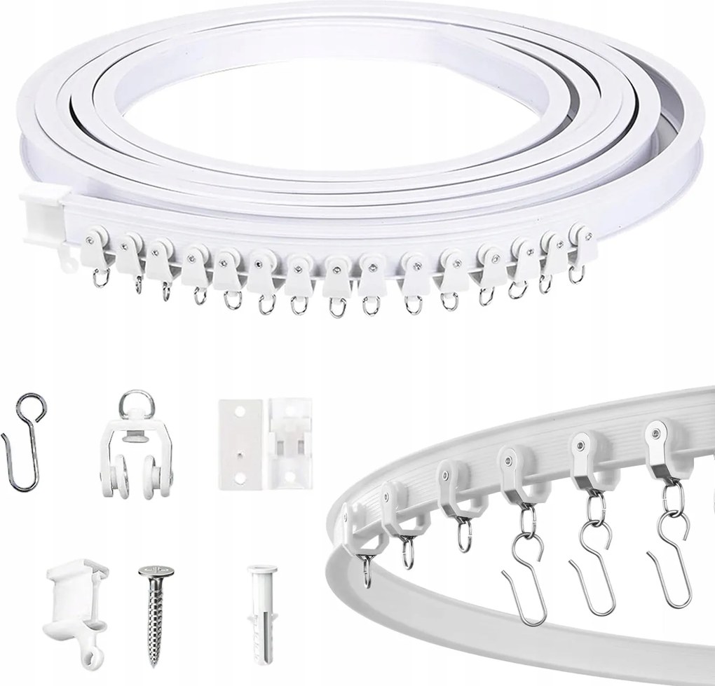 Rugalmas Hajlékony Sín Mennyezeti Függönyökhöz 5M Sín Ablakfüggönyökhöz