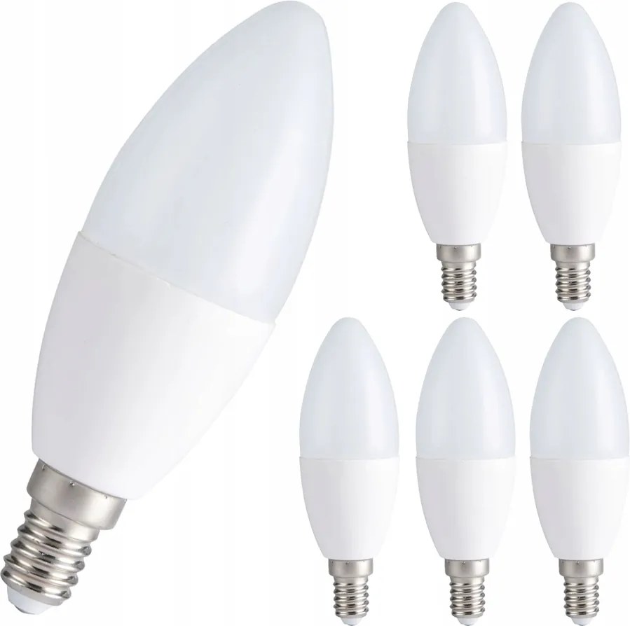 6x Led Izzó E14 8W 806LM Semleges Fehér Szín Erős 4000K 230V