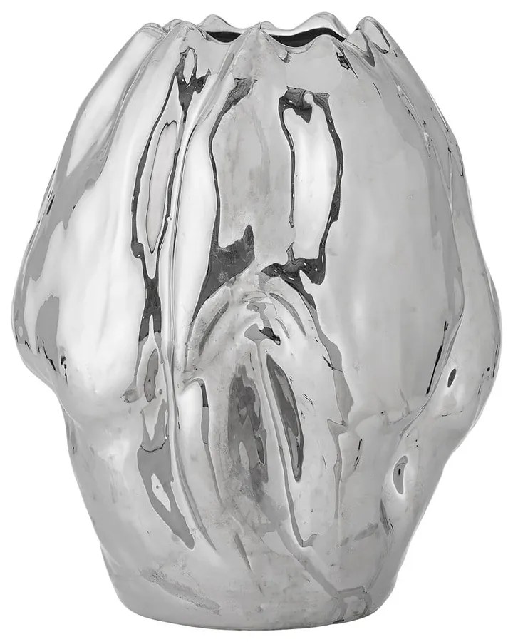Ezüstszínű kőedény váza (magasság 29 cm) Bobby – Bloomingville