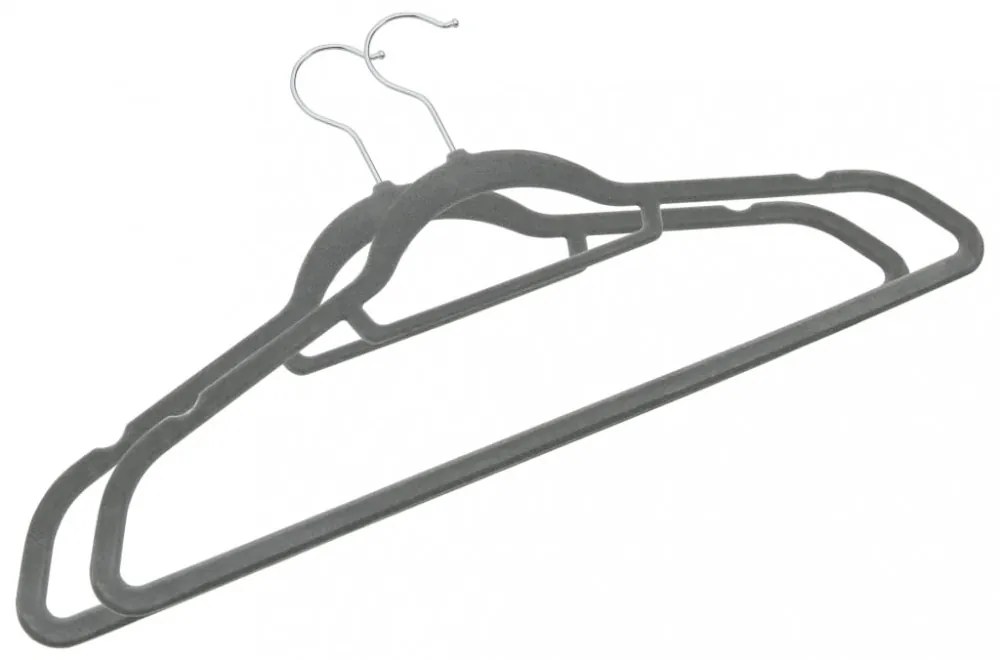 1000 db szürke csúszásmentes bársony ruhaakasztó