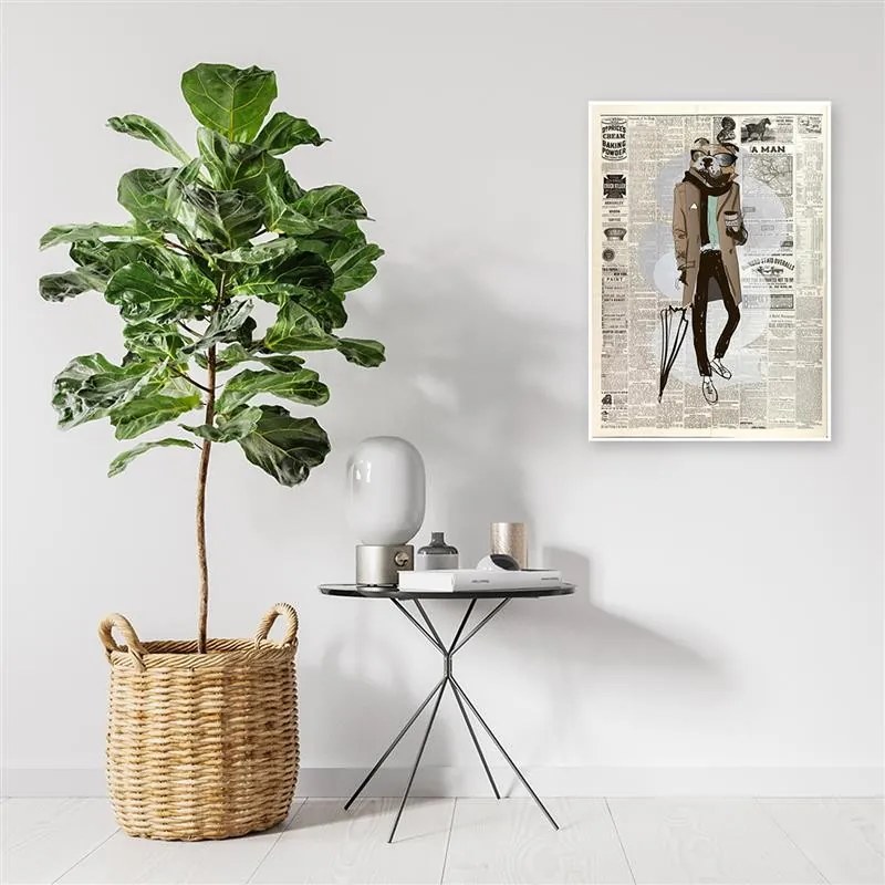 Gario Vászonkép Elegáns kutya - újságcikk Méret: 60 x 90 cm