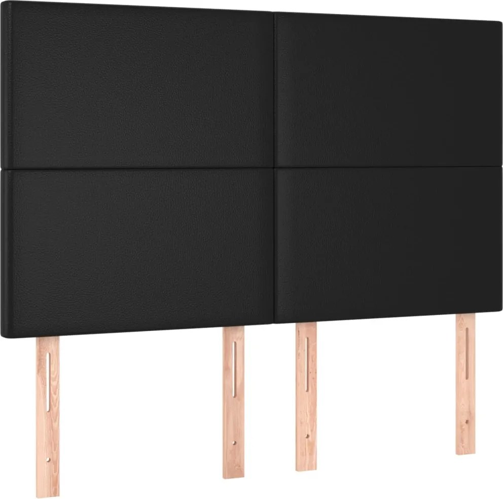 fekete műbőr fejtámla 144x5x118/128 cm