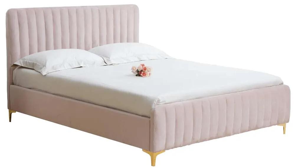 Kaisa K180_200 Ágy ágyráccsal - rózsaszín-arany