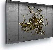 Vászonkép 100x75 Arany Beton Robbanás Mozgás Dinamika Kontraszt Művészet 3D