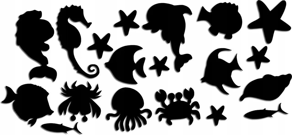 Kivágható matricák Tengeri Állatok 19 Db különböző színek matricákmatricák