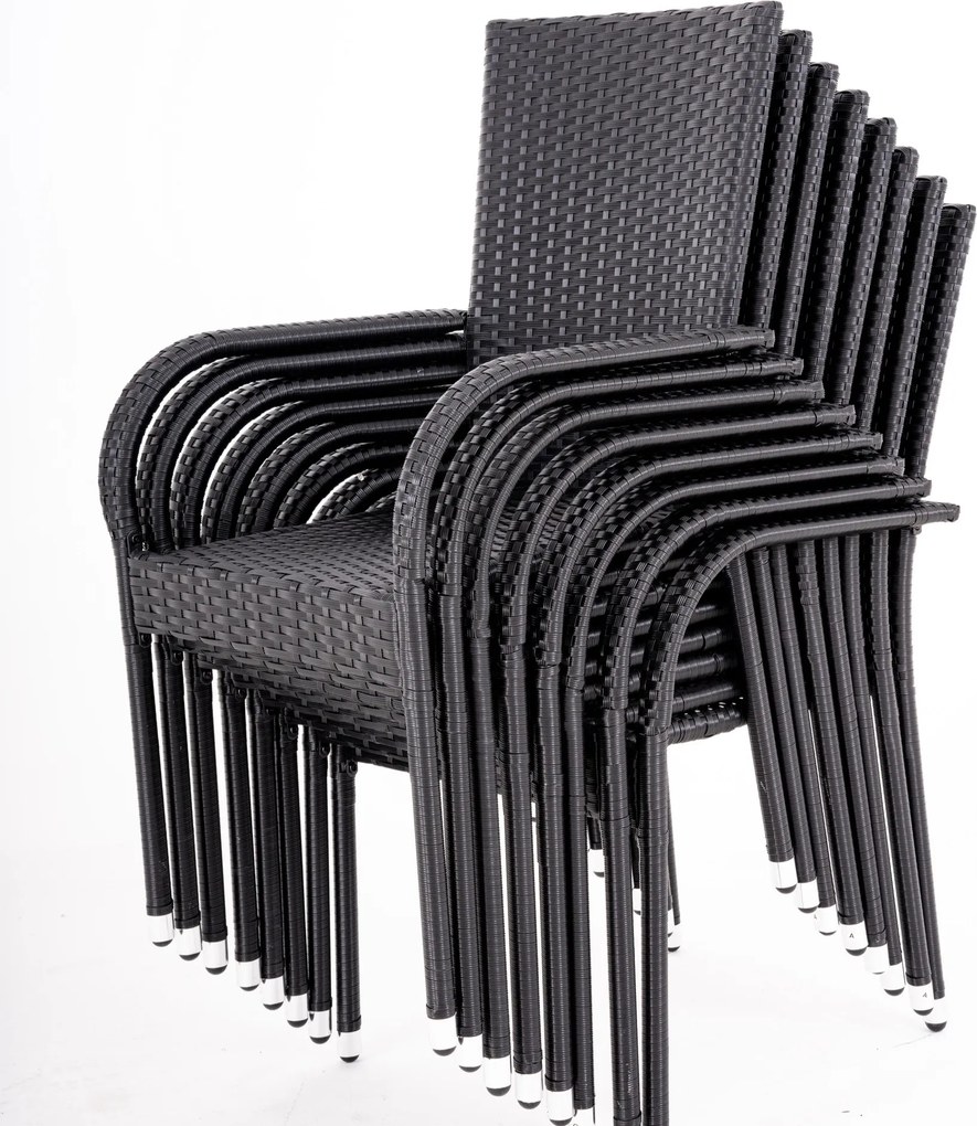 Furnigo Essen 1+6 fekete rattan kerti bútor szett