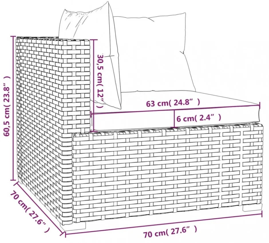 vidaXL 4 részes szürke polyrattan kerti ülőgarnitúra párnákkal