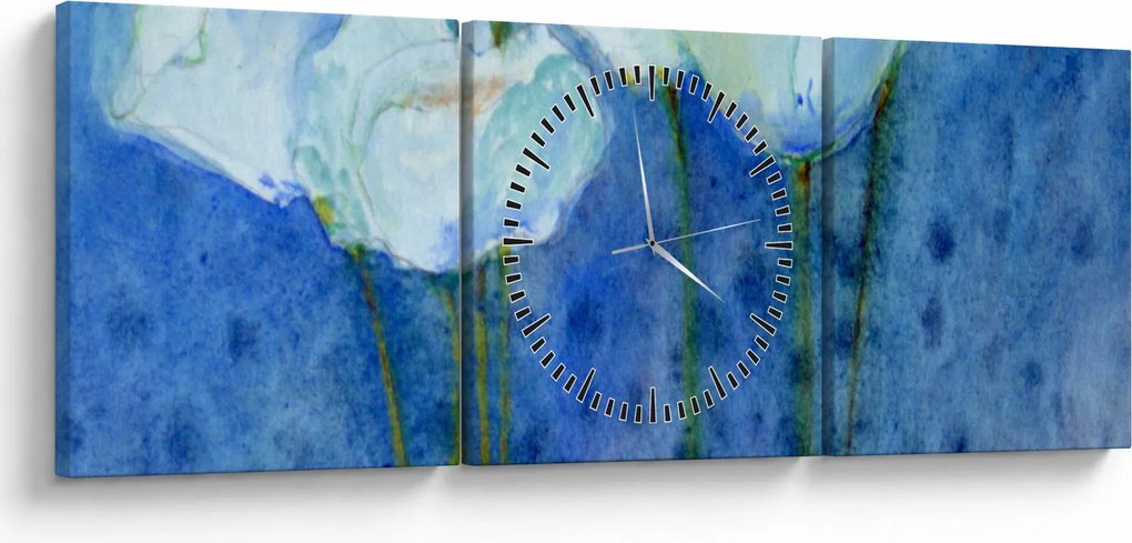 Kép - fehér tulipán (órával) (90x30 cm)