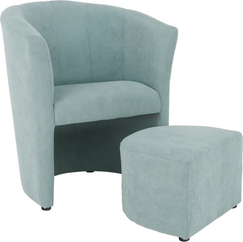 Klub fotel puffal, mentol, ROSE