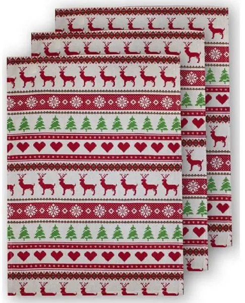 Karácsonyi konyharuha szett - 3 darabos 50x70 cm - rénszarvasos