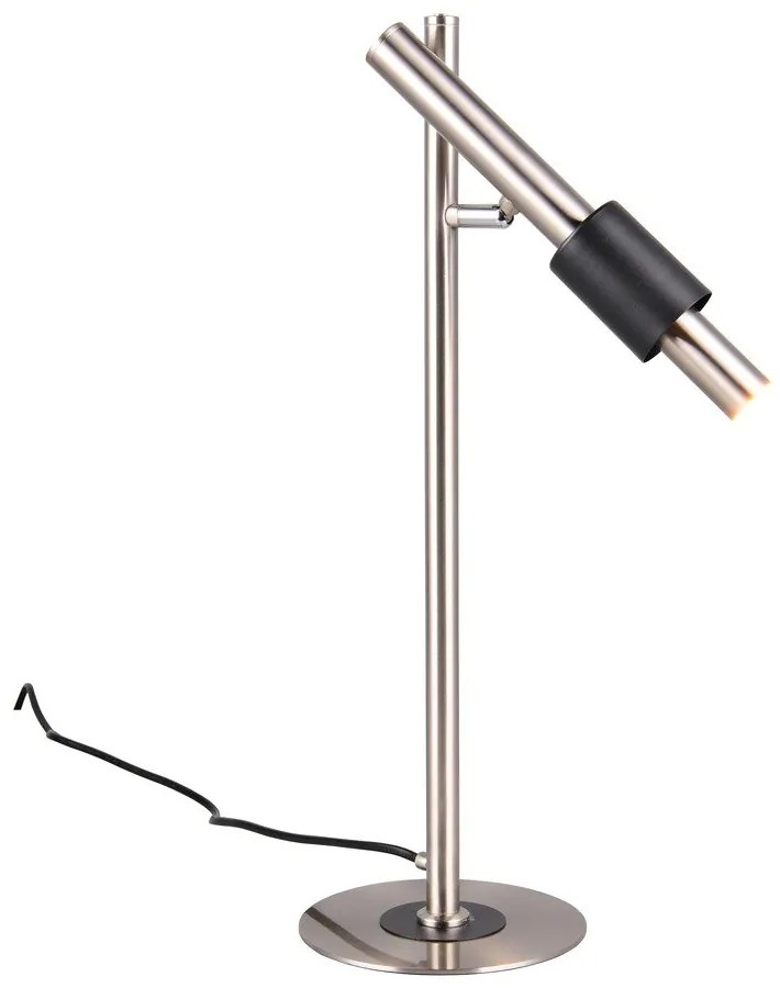 Fekete-ezüstszínű LED asztali lámpa (magasság 50 cm) Ikaris – Trio Select