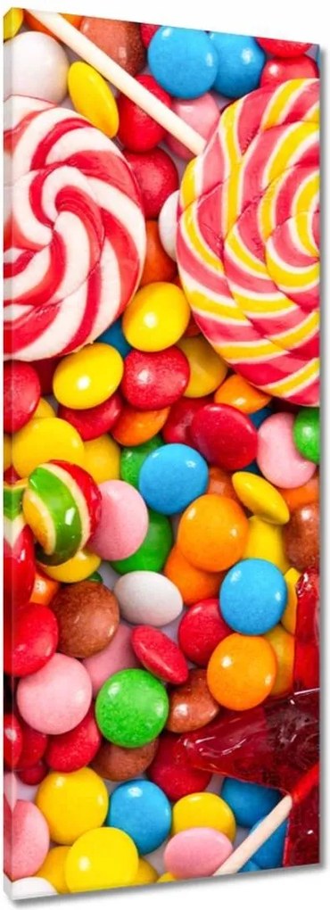 Vászonkép 40x100 Nyalókák drazsé cukorka Édességek