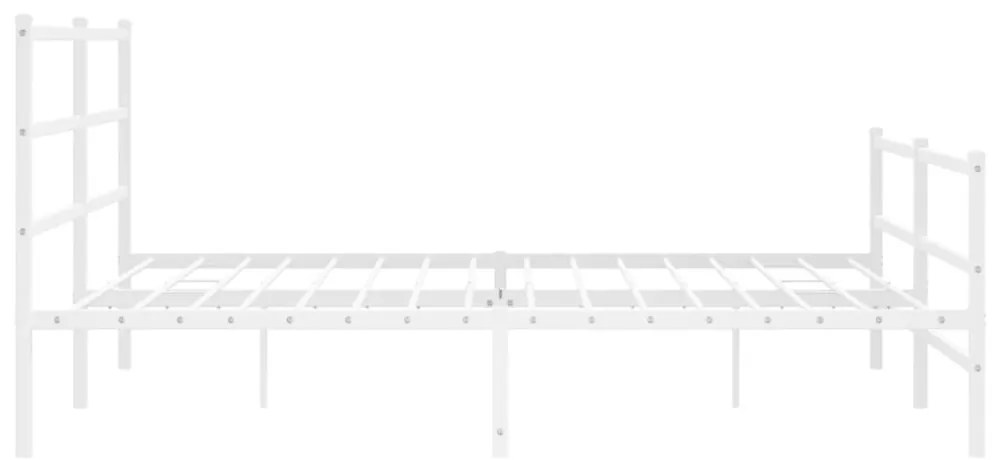 fehér fém ágykeret fej- és lábtámlával 200 x 200 cm