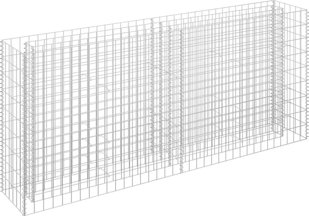 vidaXL horganyzott acél gabion magaságyás 180 x 30 x 90 cm