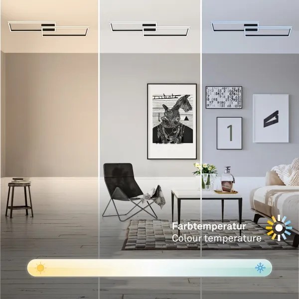 Briloner 3761015 - Dimmelhető mennyezeti LED lámpatest LED/45W/230V 2700-6500K + távirányító fekete