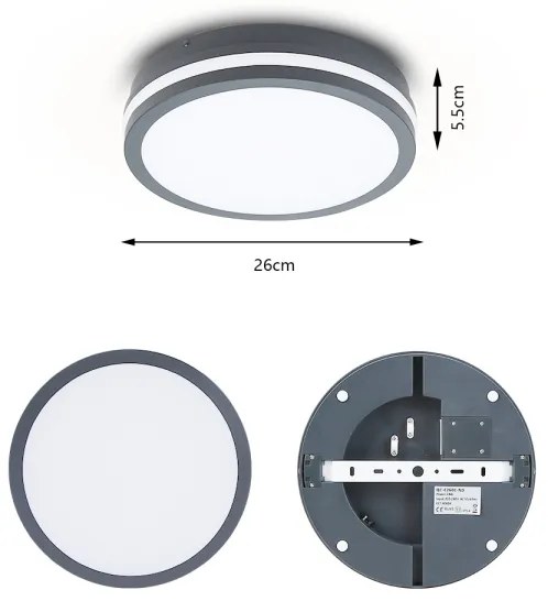 Brilagi - BENE LED kültéri lámpa érzékelővel, LED/24W/230V, átm. 26 cm, IP54