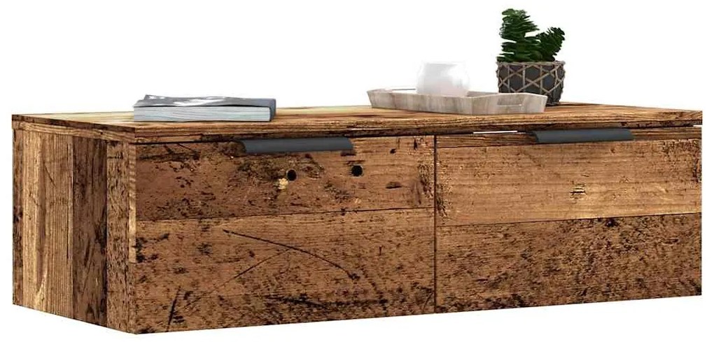 antik fa színű szerelt fa faliszekrény 68 x 30 x 20 cm