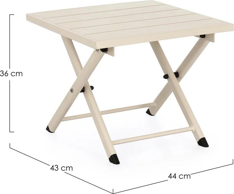 Alumínium kerti dohányzóasztal 43x44 cm Taylor – Bizzotto