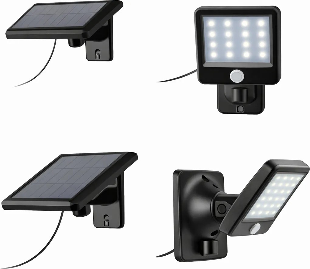 Reflektor Napelemes Led Lámpa 6500K Mozgásérzékelővel Fehér